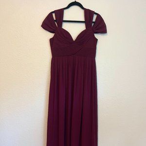 Lulu's "Make Me Move Maxi Dress" Burgundy Formal/Bridesmaid Dress